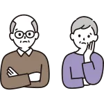 Worried Men And Women Senior SVG Icon